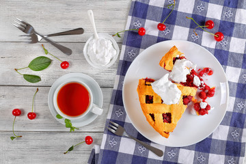 slices of delicious homemade sour cherry pie