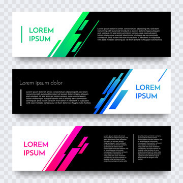 Modern web banner vector color abstract template