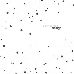Abstract connect polygonal network background with dots and lines