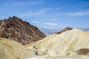 Fototapeta na wymiar Death Valley, California with mountains and artist palette canyons
