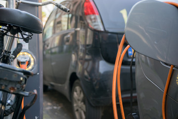 Fototapeta premium Charging of an electric car