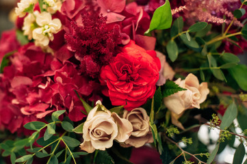Wedding bouquet, stylish flower arrangement