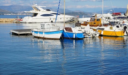Boats and yacht at the pier in Gaeta