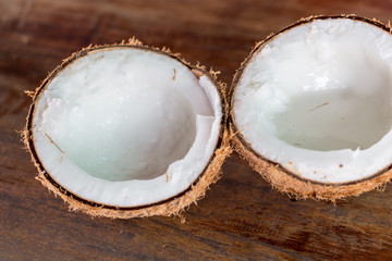 Coconut meat for cooking.