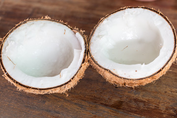 Coconut meat for cooking.
