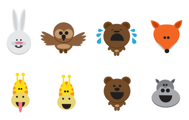 Fototapeta premium Different animal icons in flat style