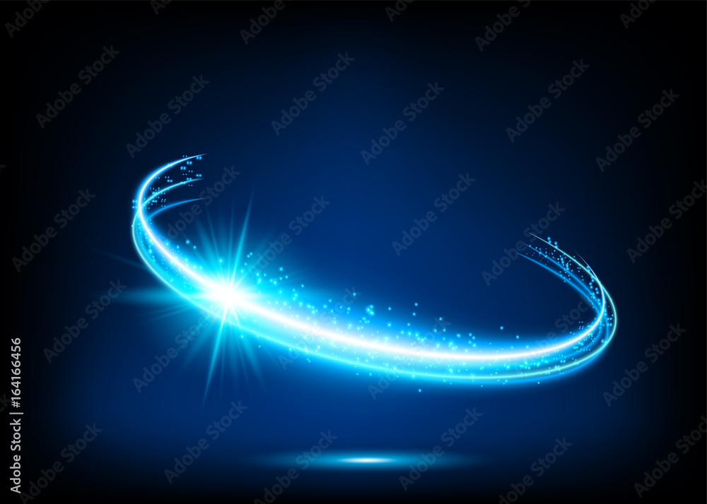 Poster gold glitter light round sparkling particle with copy space for text on black background. golden lig