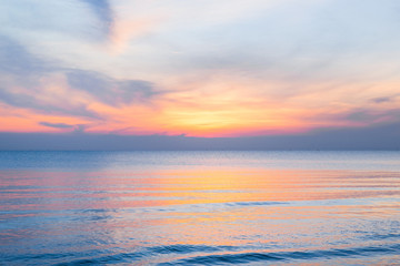 Beautiful sky at sunset on the beach