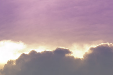 Color through clouds in the evening sky.