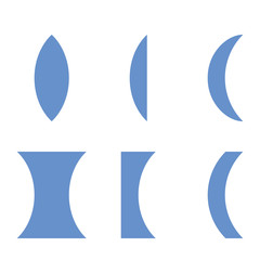 Illustration of types of lensescollecting lens Spread lenses 1 biconvex, 2 Plano,3 is convex-concave,4 biconcave,5 plano,6 concave-convex.