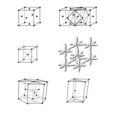 Crystal atomic lattice illustration.