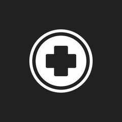Medical health vector icon. Medicine hospital plus sign illustration.
