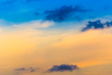 Hot weather, clouds look colorful before sunset.