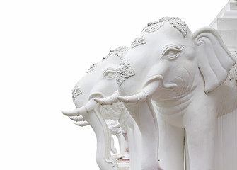 Thai Elephant Statue and white color background