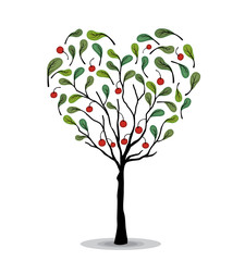 Vector of abstract heart tree