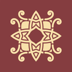 Ornamental vintage, retro, colored logo. Template for design. Art element