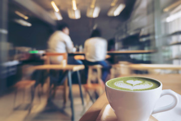 Coffee shop blur background with people in modern style