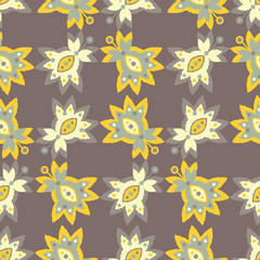 Ethnic boho seamless pattern. Retro motif. Textile rapport.