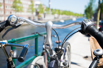 Beautiful view of cool bicycle on the parking