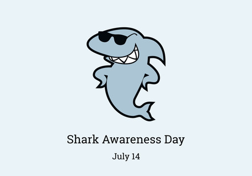 Shark Awareness Day vector. Shark cartoon character. Important day