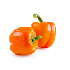 Two orange pepper on isolated background