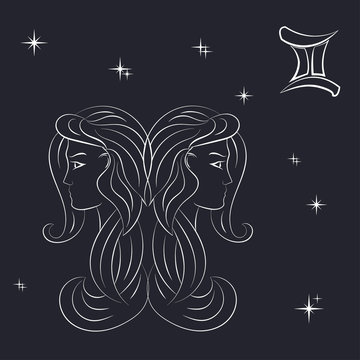 Sign of the zodiac Gemini is the starry sky