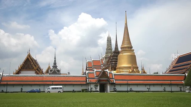 The Grand Palace Temple in Bangkok, Thailand. Time Lapse