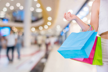 Woman with shopping bags.