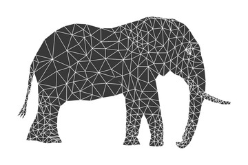 Polygonal elephant pattern