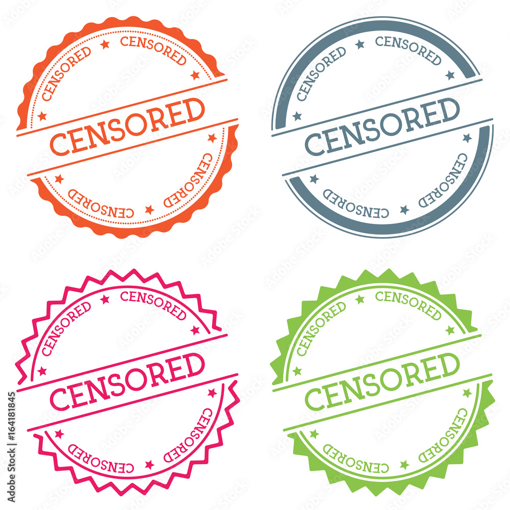 Poster censored badge isolated on white background. flat style round label with text. circular emblem vecto