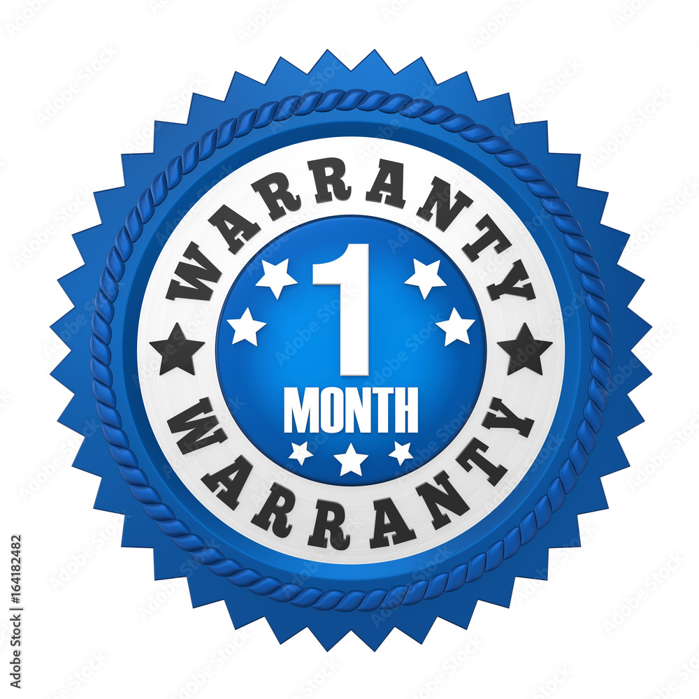 Canvas Prints 1 month warranty badge isolated