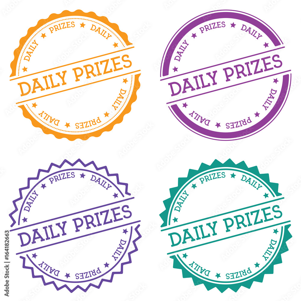Poster daily prizes badge isolated on white background. flat style round label with text. circular emblem v