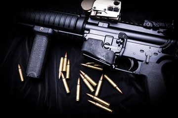 M4A1 assult rifle on black background