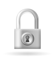 Cute Lock Closed Icon on White Background . Isolated Vector Illustration 