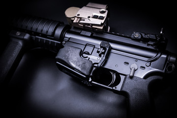 M4A1 assult rifle on black background