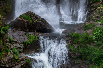 Cropped Image Detail of Remote Natural Waterfall