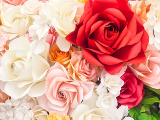 Beautiful rose decoration from paper for background