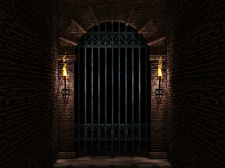 Arch and iron castle gate © Peter Simoncik