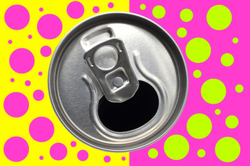 lemonade can in front colorful isolated photo