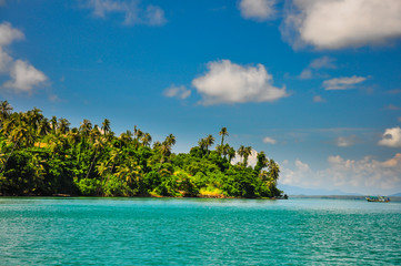 Tropical island with beautiful seascape