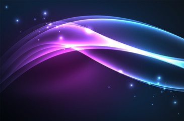 Fototapeta premium Vector glowing wave, smoke