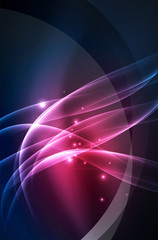 Vector glowing wave, smoke