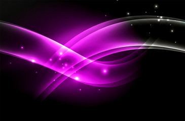 Vector glowing wave, smoke