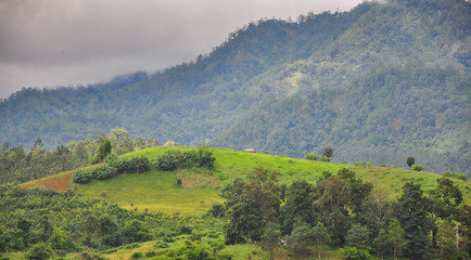 Pai mountain in rainy season