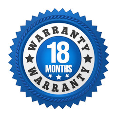 18 Months Warranty Badge Isolated