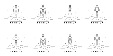 set of startup banners