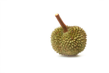 Durain on white background, King of fruit in Thailand