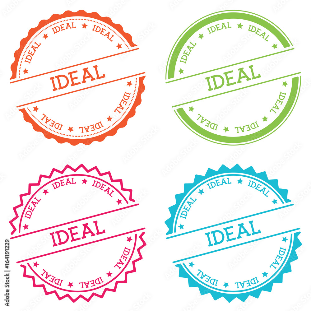 Aufkleber ideal badge isolated on white background. flat style round label with text. circular emblem vector i