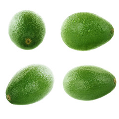 green avocado isolated