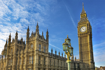 Fototapeta na wymiar Big Ben Tower Westminster Bridge Houses of Parliament Westminste